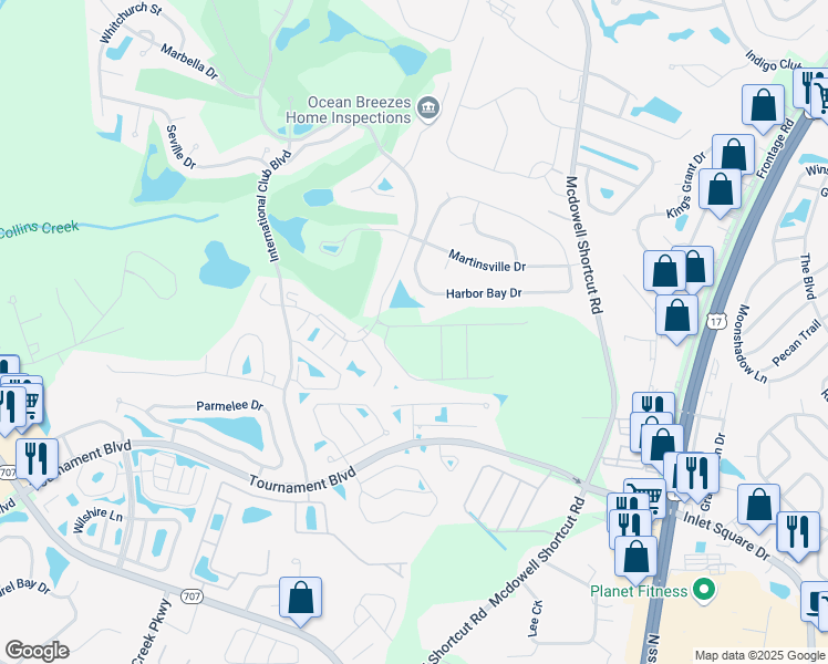 map of restaurants, bars, coffee shops, grocery stores, and more near 978 Pickering Drive in Murrells Inlet