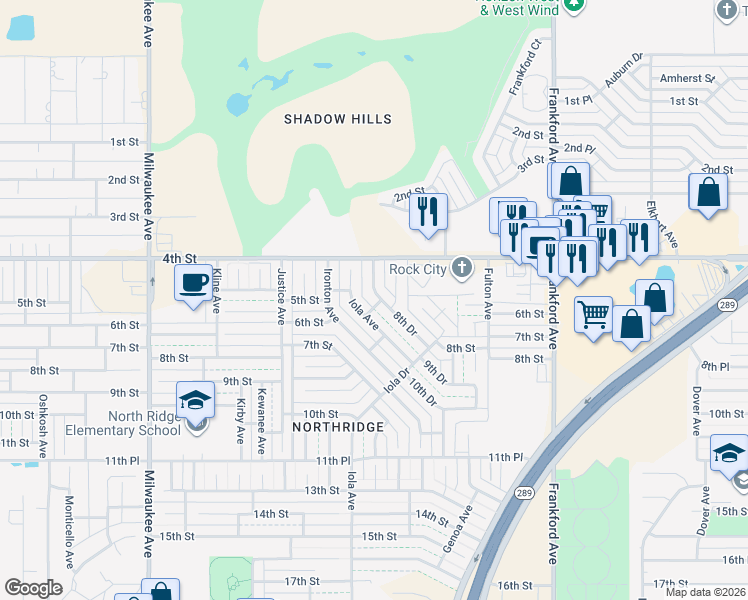 map of restaurants, bars, coffee shops, grocery stores, and more near 418 Hyden Avenue in Lubbock