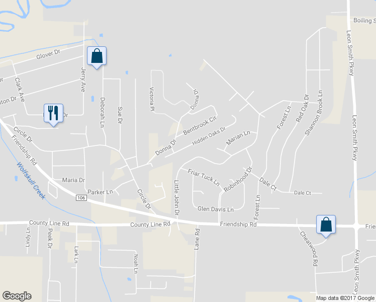 map of restaurants, bars, coffee shops, grocery stores, and more near 114 Hidden Oaks Drive in Oxford