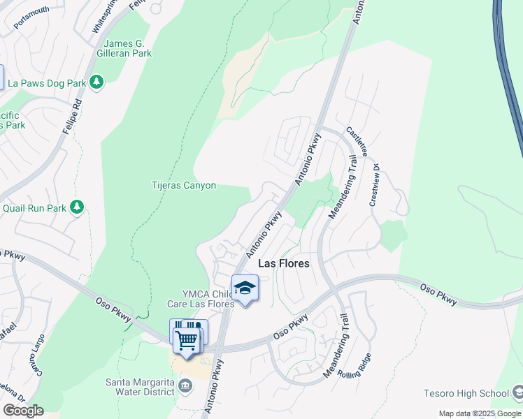 map of restaurants, bars, coffee shops, grocery stores, and more near 94 Seacountry Lane in Rancho Santa Margarita