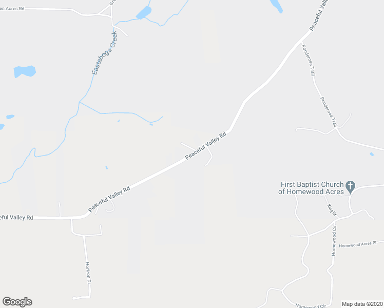 map of restaurants, bars, coffee shops, grocery stores, and more near 1454 Peaceful Valley Road in Eastaboga