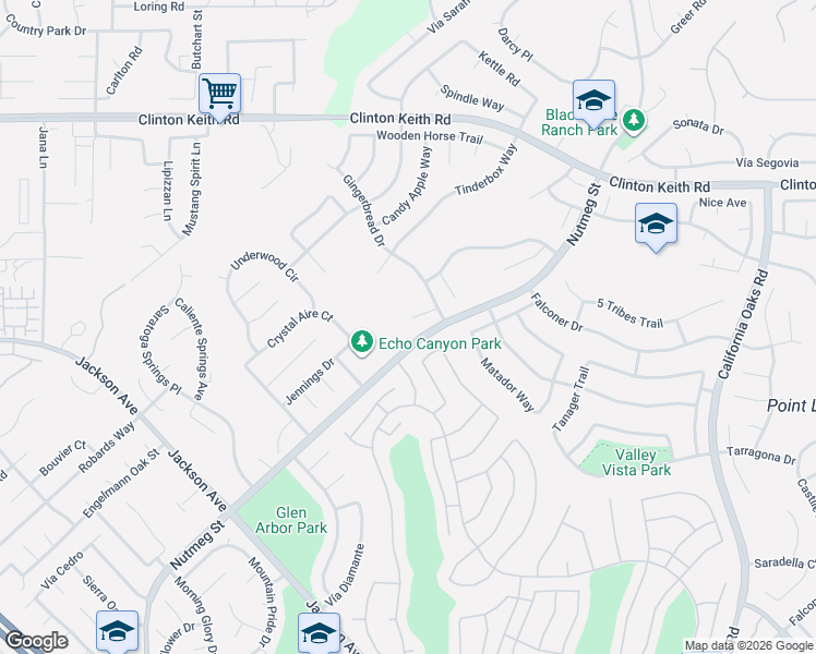 map of restaurants, bars, coffee shops, grocery stores, and more near 40136 Belvedere Court in Murrieta