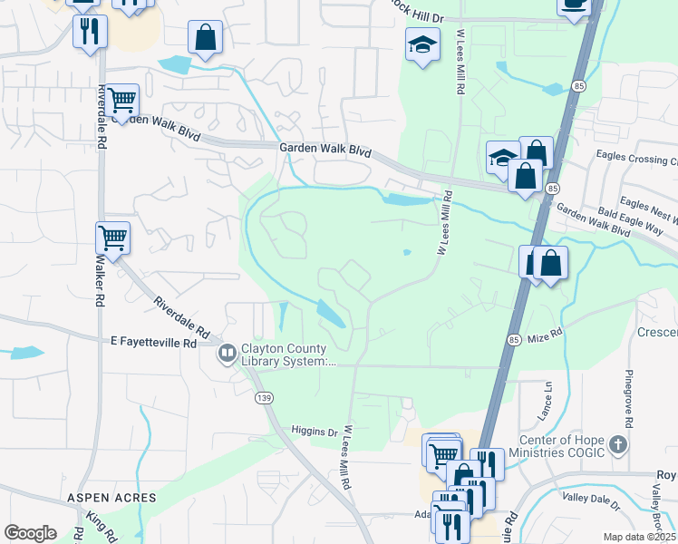 map of restaurants, bars, coffee shops, grocery stores, and more near 2849 Dayna Drive in Atlanta