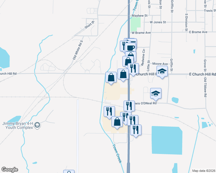 map of restaurants, bars, coffee shops, grocery stores, and more near 5801 U.S. 45 Alternate in West Point