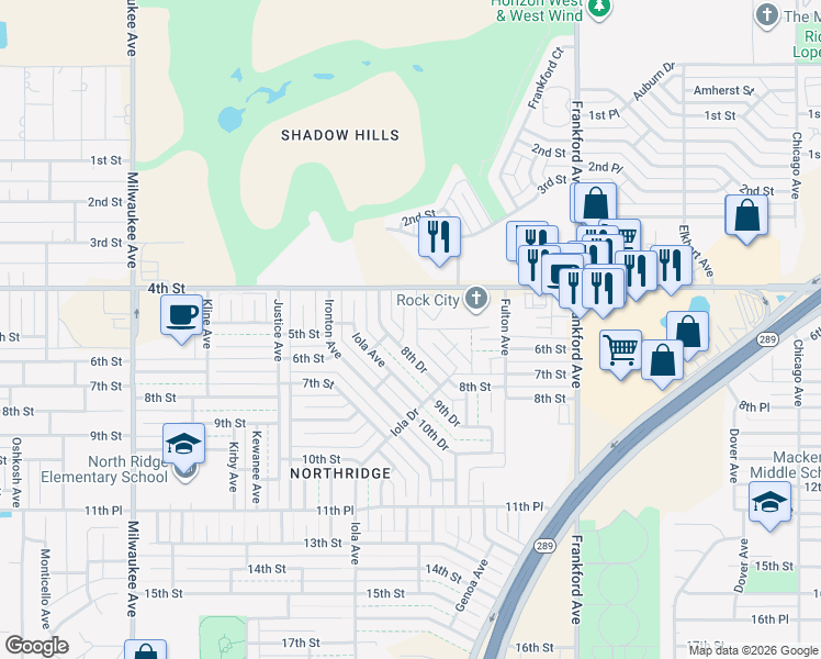 map of restaurants, bars, coffee shops, grocery stores, and more near 419 Huron Avenue in Lubbock