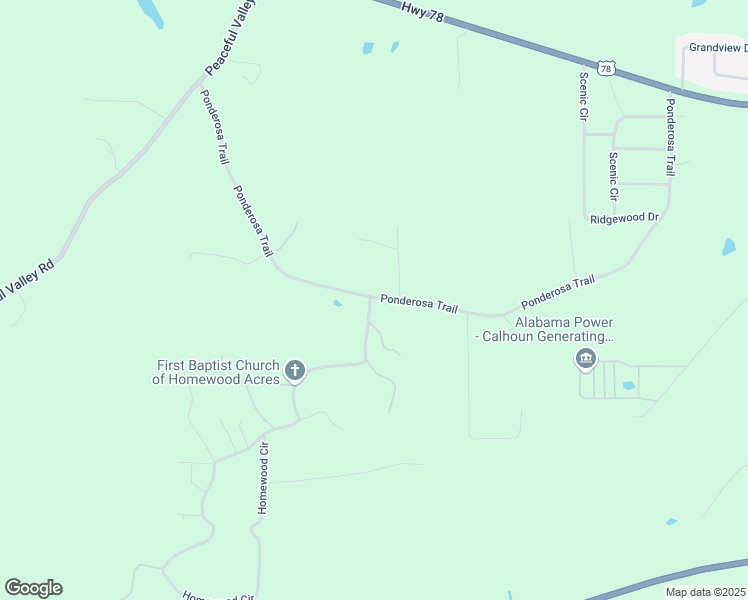map of restaurants, bars, coffee shops, grocery stores, and more near 21 Homewood Acres Drive in Eastaboga