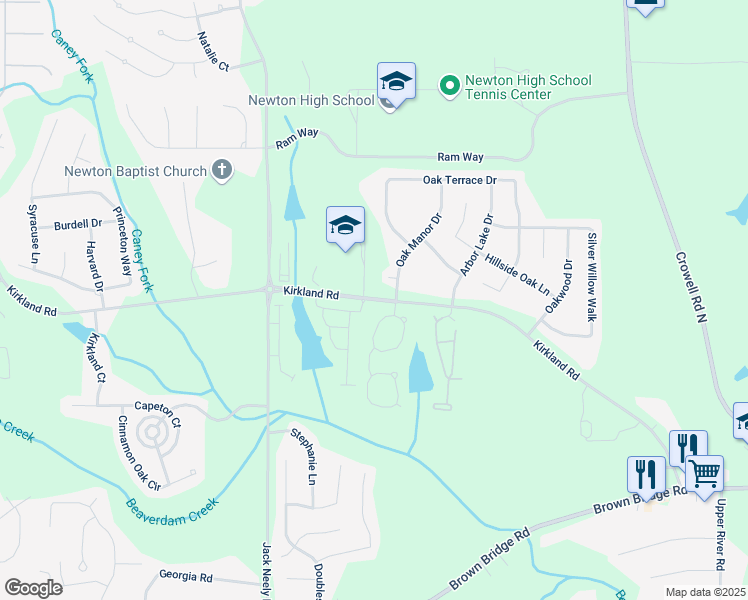 map of restaurants, bars, coffee shops, grocery stores, and more near 431 Kirkland Road in Covington