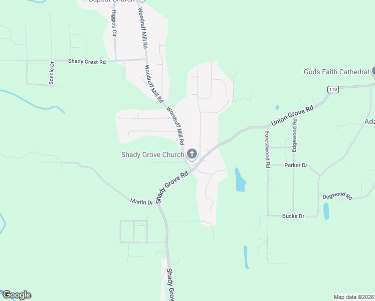 map of restaurants, bars, coffee shops, grocery stores, and more near 2749 Woodruff Mill Road in Adamsville