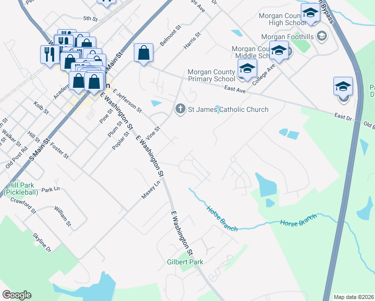 map of restaurants, bars, coffee shops, grocery stores, and more near 524 Hillside Road in Madison