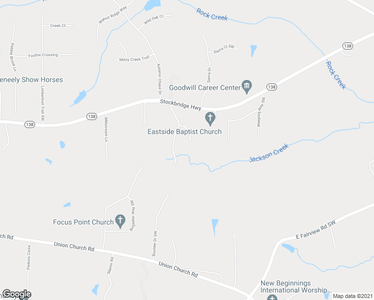map of restaurants, bars, coffee shops, grocery stores, and more near 2717 Morgan Court Southwest in Stockbridge
