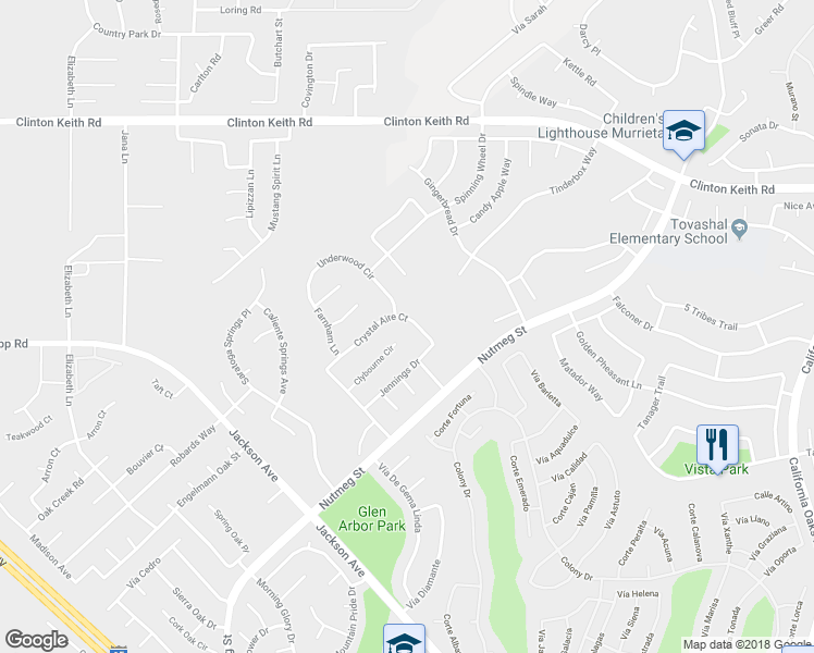 map of restaurants, bars, coffee shops, grocery stores, and more near 40336 Crystal Aire Court in Murrieta