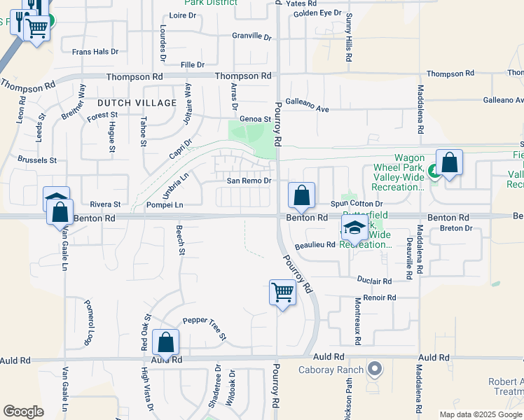 map of restaurants, bars, coffee shops, grocery stores, and more near 31980 Benton Road in Winchester