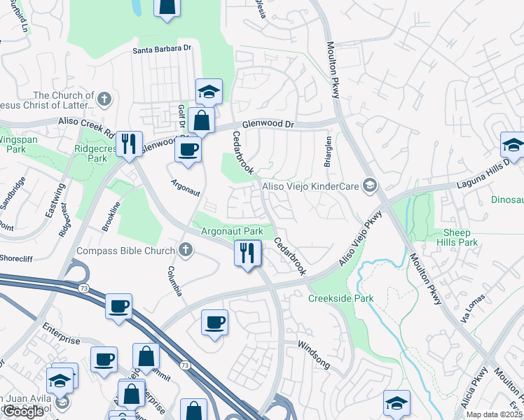 map of restaurants, bars, coffee shops, grocery stores, and more near in Laguna Beach