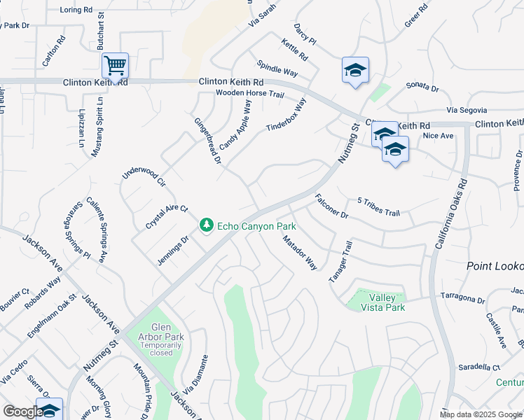 map of restaurants, bars, coffee shops, grocery stores, and more near 9 Nutmeg Street in Murrieta