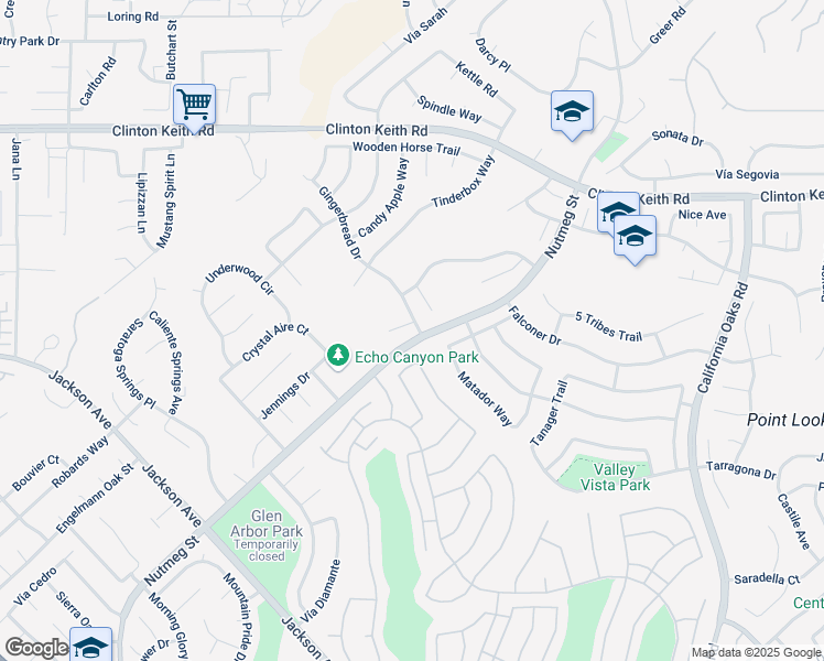 map of restaurants, bars, coffee shops, grocery stores, and more near 9 Nutmeg Street in Murrieta