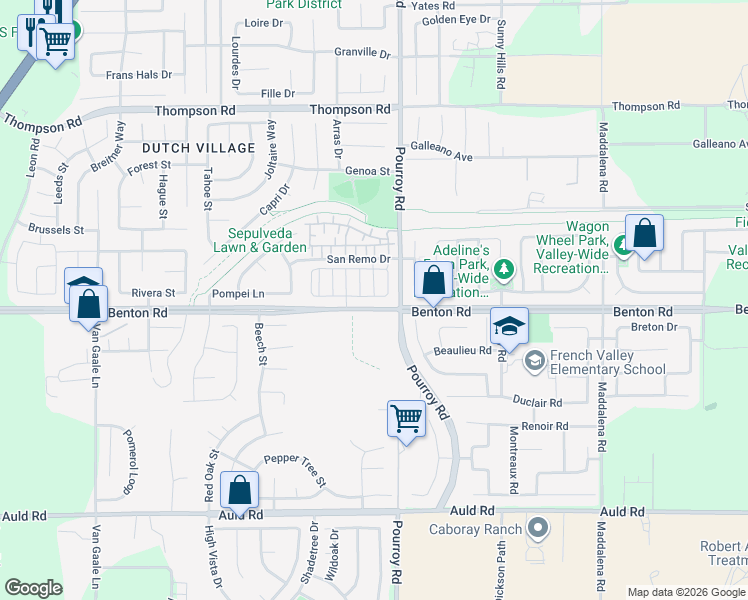 map of restaurants, bars, coffee shops, grocery stores, and more near 31907 Woodbank Way in Winchester