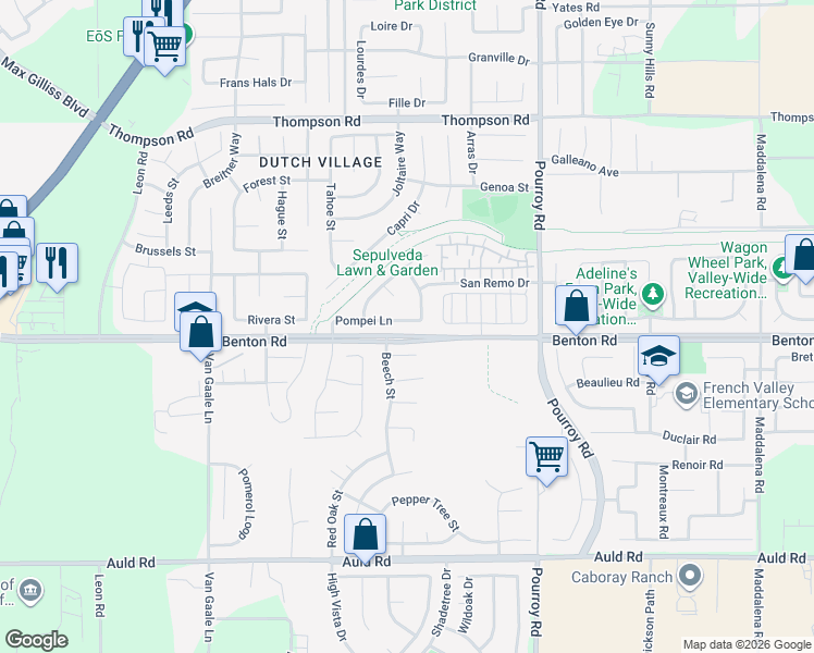 map of restaurants, bars, coffee shops, grocery stores, and more near 31713 Pompet Lane in Winchester
