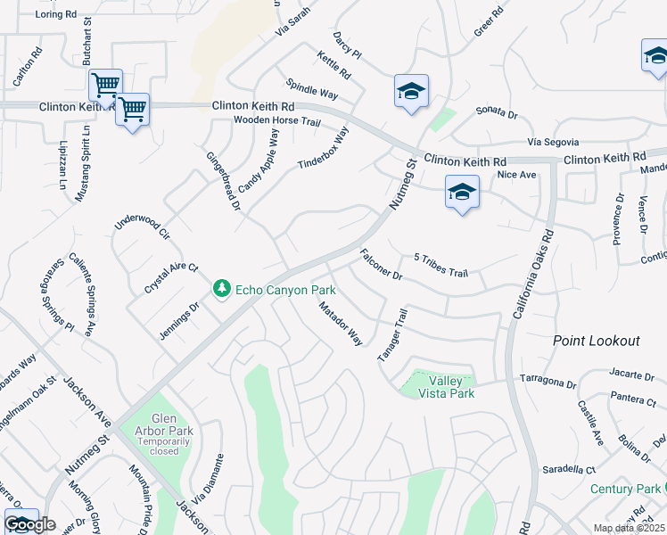 map of restaurants, bars, coffee shops, grocery stores, and more near 40023 Temecky Way in Murrieta