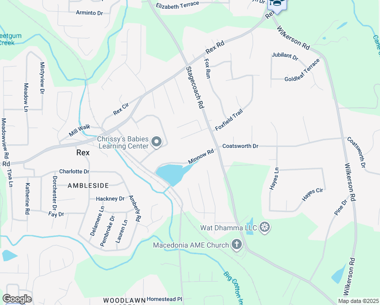 map of restaurants, bars, coffee shops, grocery stores, and more near 4016 Minnow Road in Rex