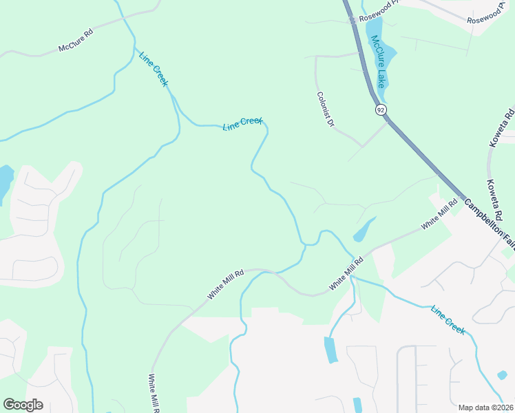 map of restaurants, bars, coffee shops, grocery stores, and more near 6897 White Mill Road in Fairburn