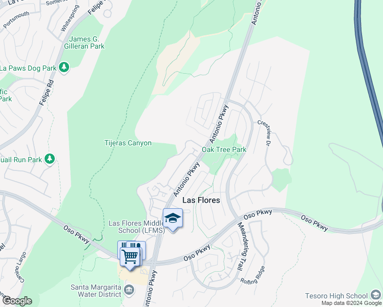 map of restaurants, bars, coffee shops, grocery stores, and more near 35 Seacountry Lane in Rancho Santa Margarita