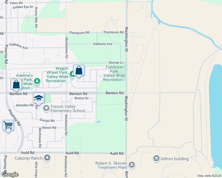map of restaurants, bars, coffee shops, grocery stores, and more near Benton Road in Winchester