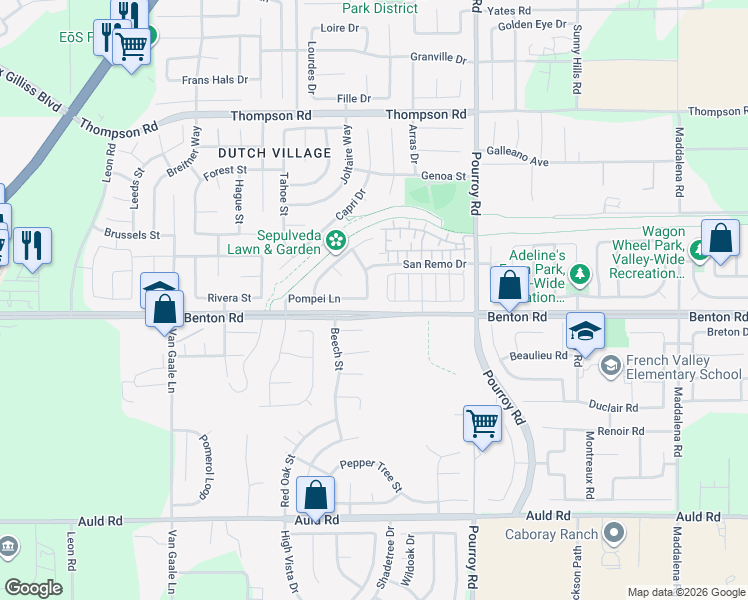 map of restaurants, bars, coffee shops, grocery stores, and more near 36448 Sicily Lane in Winchester