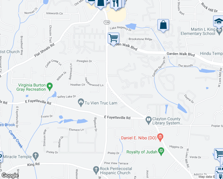 map of restaurants, bars, coffee shops, grocery stores, and more near 6030 Riverdale Road in College Park