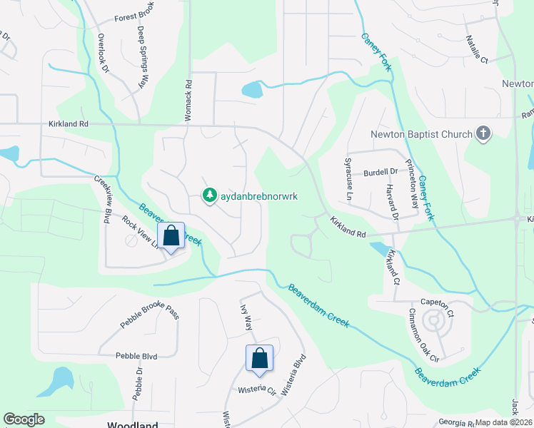map of restaurants, bars, coffee shops, grocery stores, and more near 190 Meadowbrook Court in Covington
