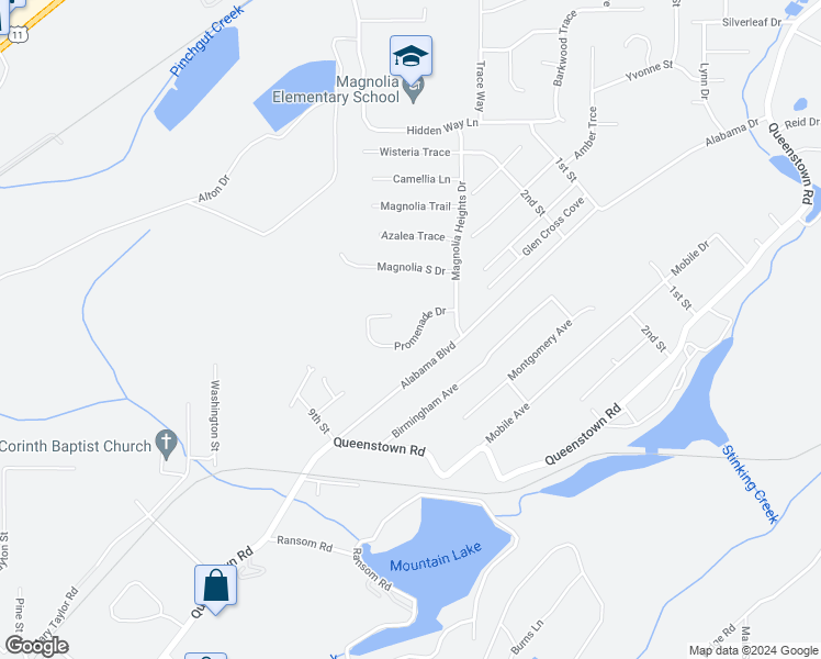 map of restaurants, bars, coffee shops, grocery stores, and more near 5276 Promenade Drive in Trussville