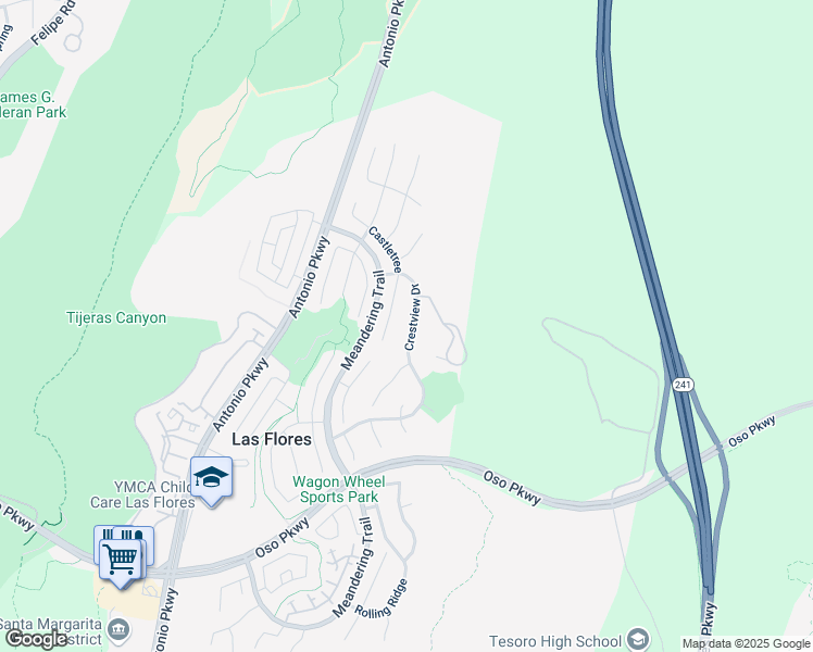 map of restaurants, bars, coffee shops, grocery stores, and more near 12 Crestview Drive in Rancho Santa Margarita