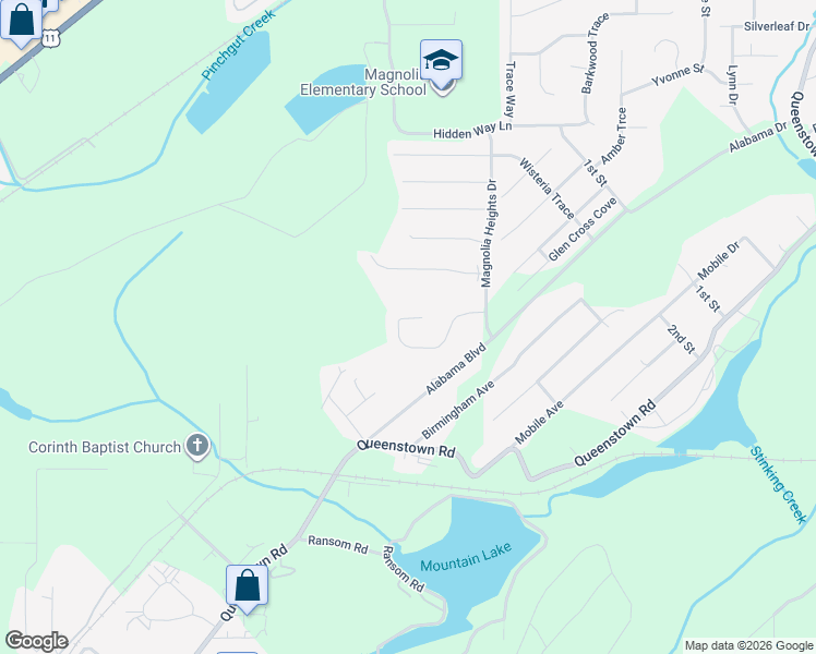 map of restaurants, bars, coffee shops, grocery stores, and more near 5151 Promenade Drive in Trussville