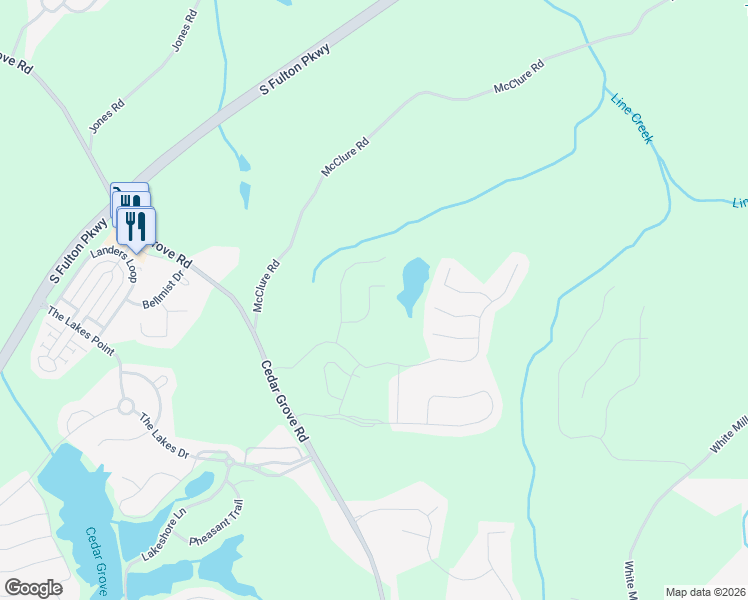 map of restaurants, bars, coffee shops, grocery stores, and more near 755 Kirkly Way in Fairburn