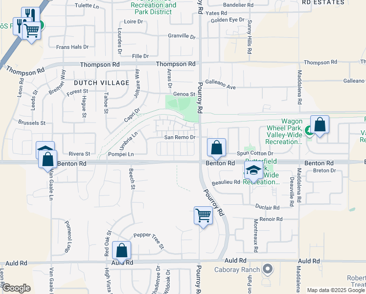 map of restaurants, bars, coffee shops, grocery stores, and more near 36362 Arcs Street in Winchester
