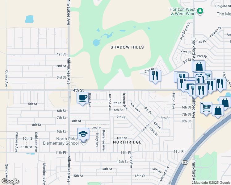 map of restaurants, bars, coffee shops, grocery stores, and more near 402 Juneau Avenue in Lubbock