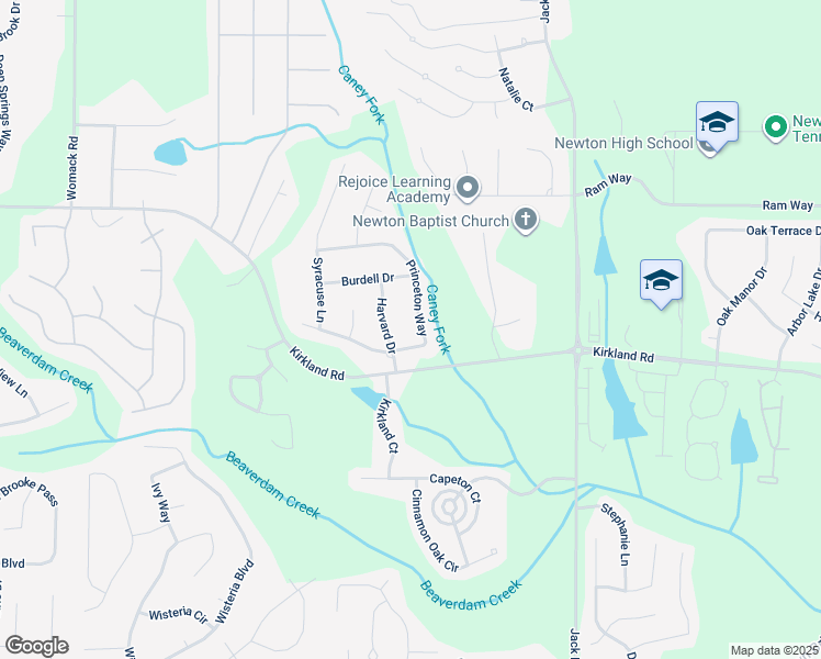 map of restaurants, bars, coffee shops, grocery stores, and more near 235 Princeton Way in Covington