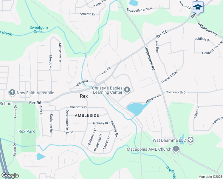 map of restaurants, bars, coffee shops, grocery stores, and more near 5917 Homestead Court in Rex