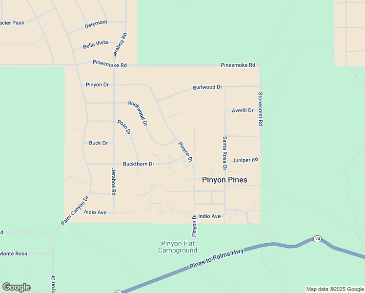 map of restaurants, bars, coffee shops, grocery stores, and more near Pinyon Drive in Riverside County