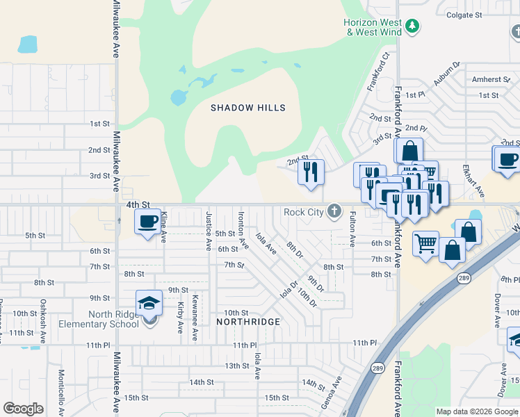 map of restaurants, bars, coffee shops, grocery stores, and more near 6200 4th St in Lubbock
