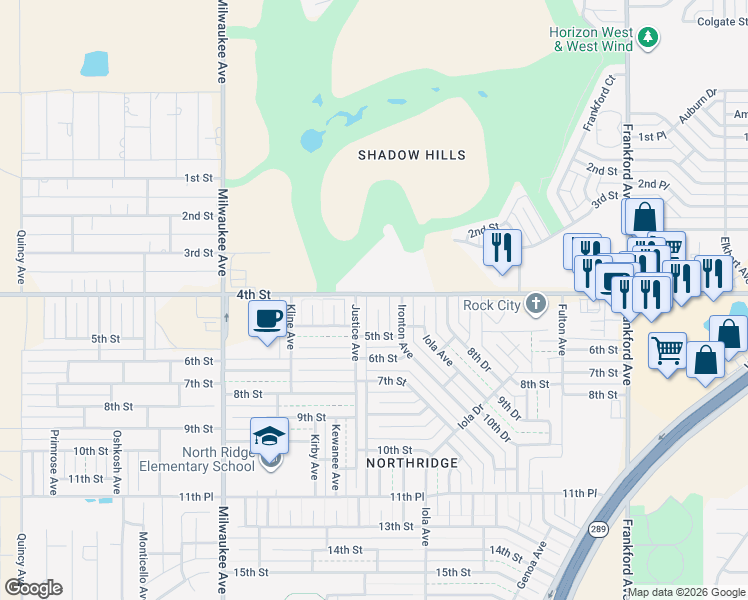 map of restaurants, bars, coffee shops, grocery stores, and more near 402 Juneau Avenue in Lubbock