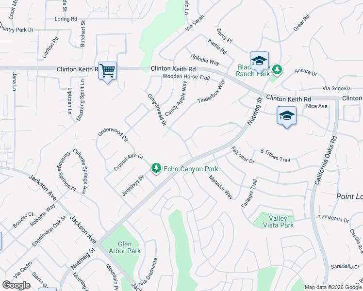 map of restaurants, bars, coffee shops, grocery stores, and more near 23751 Gingerbread Drive in Murrieta