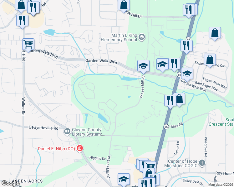 map of restaurants, bars, coffee shops, grocery stores, and more near 1767 Dayne Drive in Atlanta