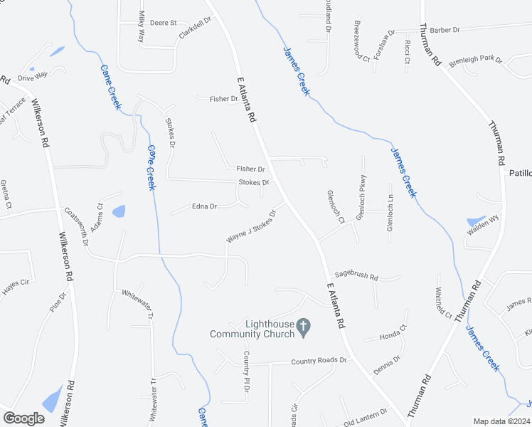 map of restaurants, bars, coffee shops, grocery stores, and more near 124 Wayne J Stokes Boulevard in Stockbridge