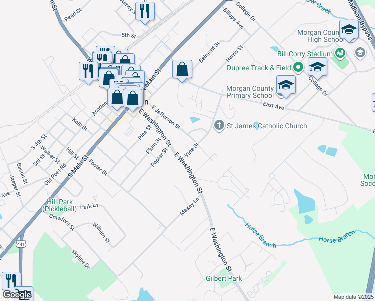 map of restaurants, bars, coffee shops, grocery stores, and more near 483A Vine Street in Madison
