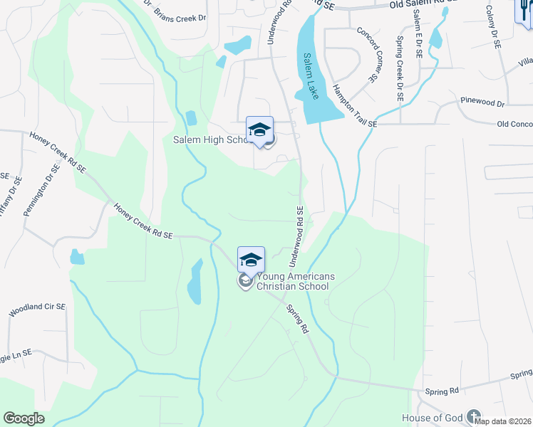 map of restaurants, bars, coffee shops, grocery stores, and more near 1411 Pickett's Court in Conyers