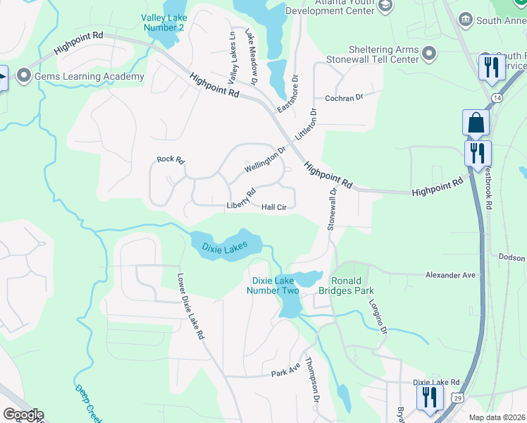 map of restaurants, bars, coffee shops, grocery stores, and more near 5525 Hall Circle in Union City