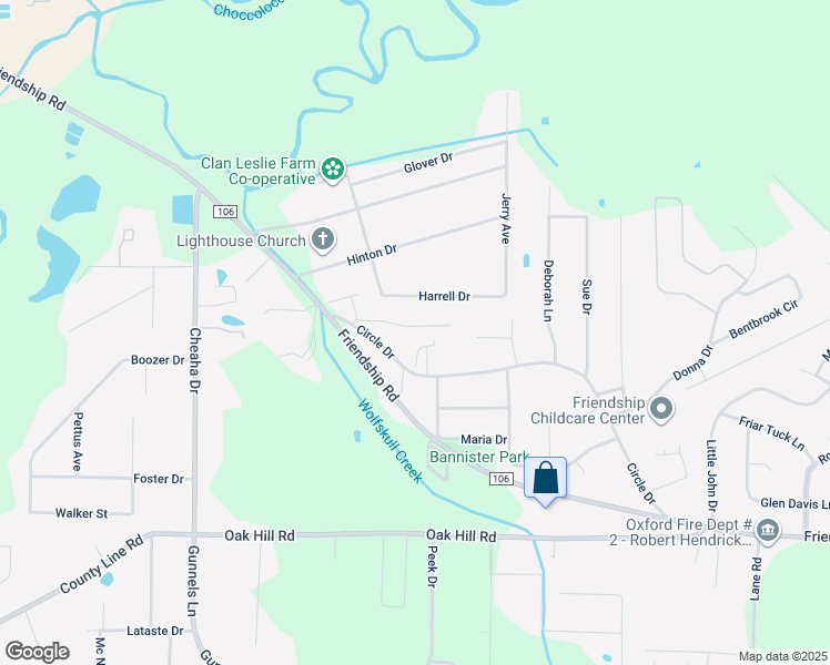 map of restaurants, bars, coffee shops, grocery stores, and more near 134 Ashmaline Lane in Oxford
