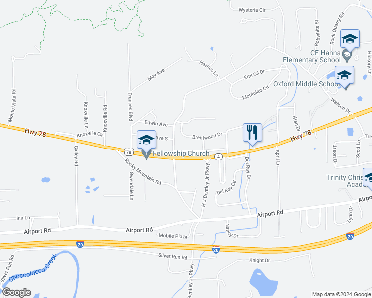 map of restaurants, bars, coffee shops, grocery stores, and more near 57 Access Road in Oxford