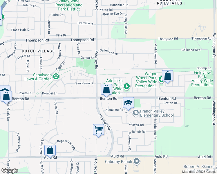 map of restaurants, bars, coffee shops, grocery stores, and more near 36430 Bird Song Court in Winchester
