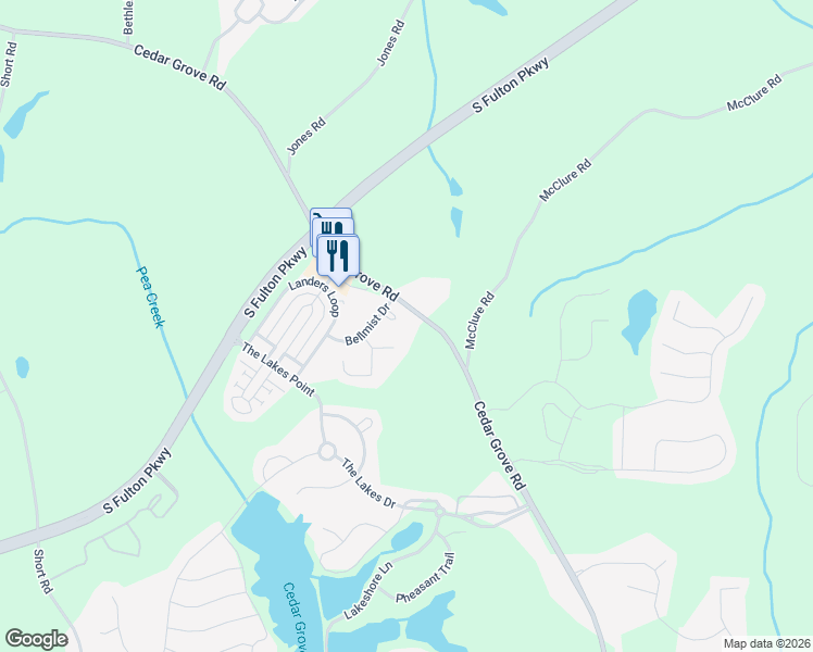 map of restaurants, bars, coffee shops, grocery stores, and more near 120 Emberwood Lane in Fairburn